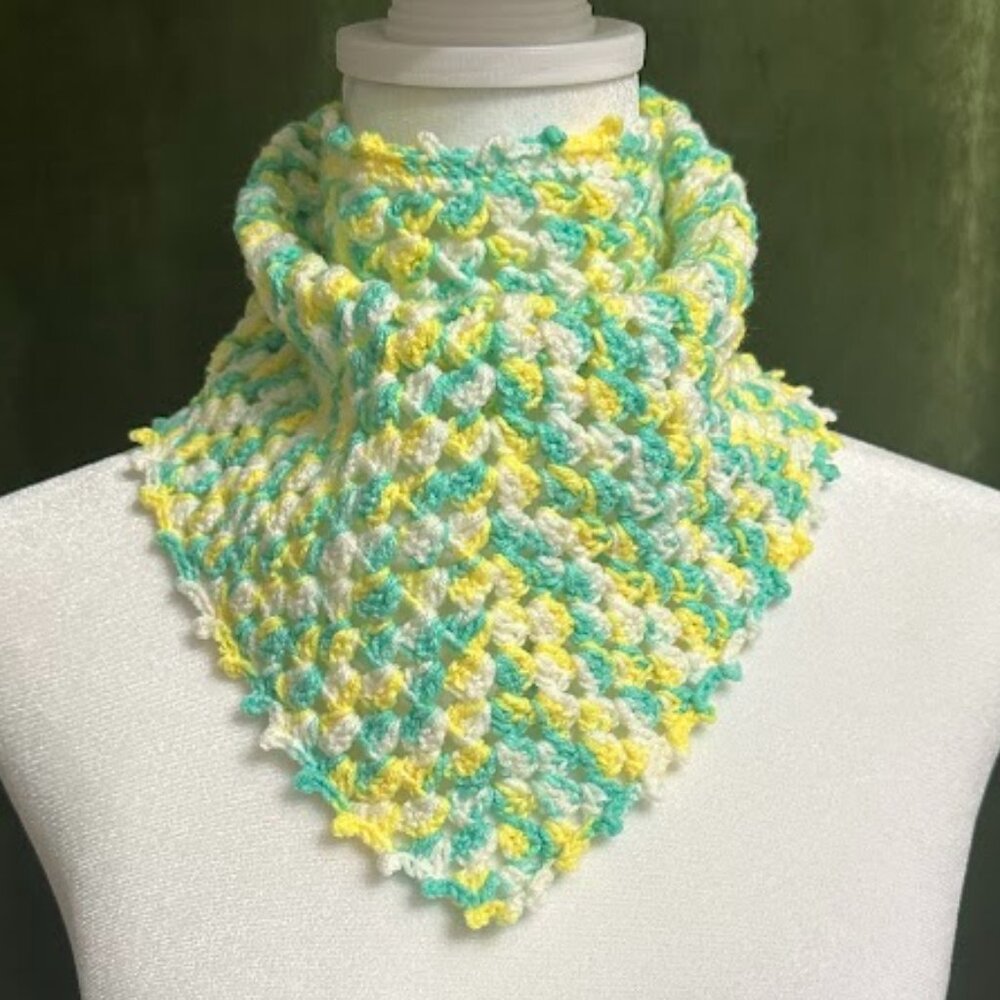 Handmade Crochet Head Scarf For Women Solid Sweet French Triangle Headband